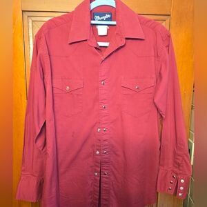 Vintage Maroon Wrangler Western Shirt